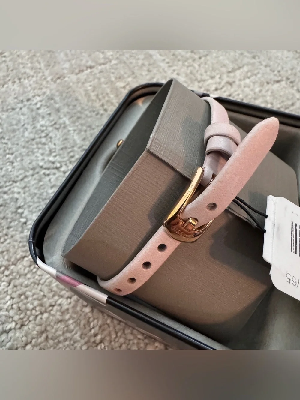 NWT Fossil Womens Rose Gold Case Pink Leather Strap Watch